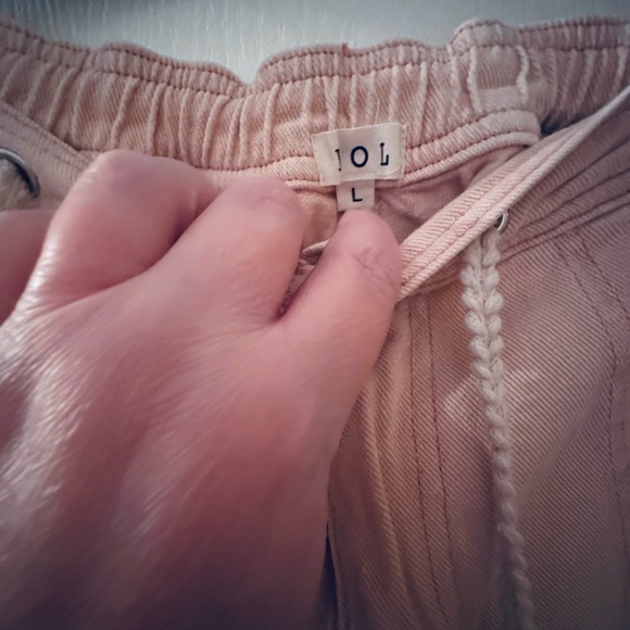 POL Pink Distressed Joggers with Crochet Details - Picture 3 of 3